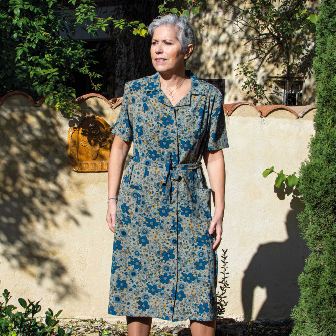 Robe RACHEL 9 fleurs bleues Robe RACHEL 9 fleurs bleues