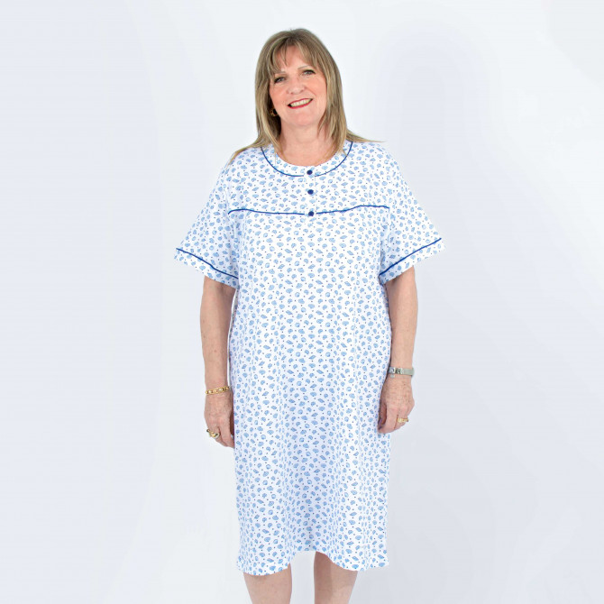 Chemise de nuit femme senior manches courtes