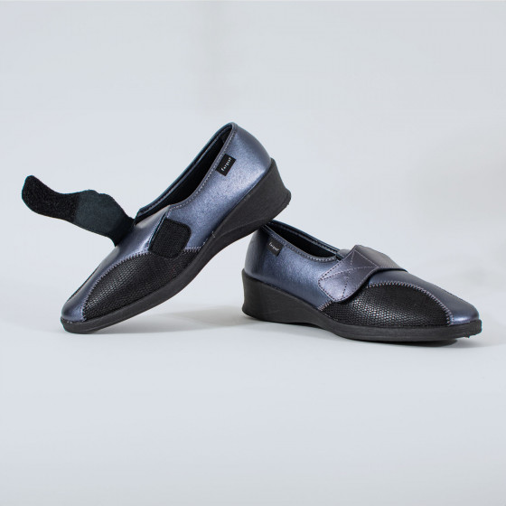 Chaussures personnes âgées femmes DELIA cuir et extensible