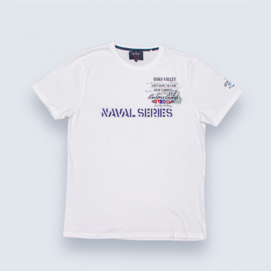 T Shirt homme senior coton floqué TIMON blanc