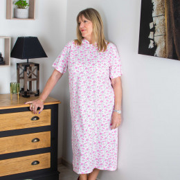 Chemise de nuit femme senior manches courtes