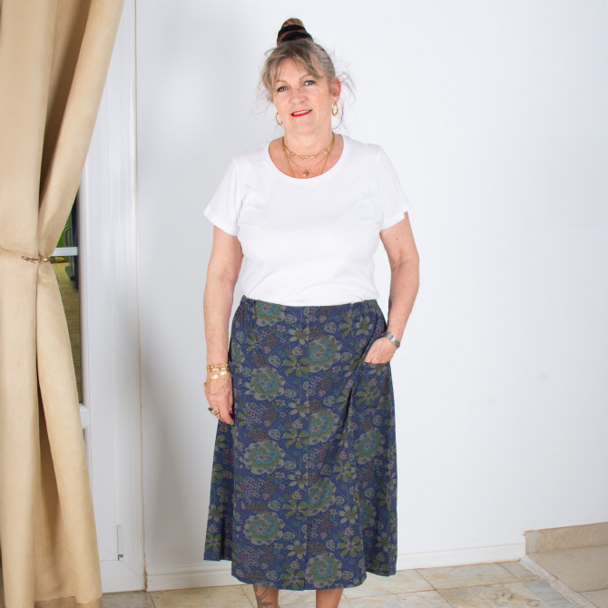 Jupe taille élastiquée boutonnée Juliette 8