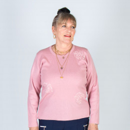 Pull acrylique brodé PERLE