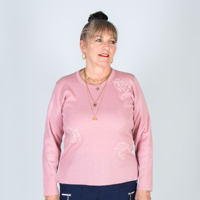 Pull acrylique brodé PERLE