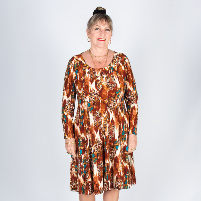 Robe évasée à pans extensible Roxine