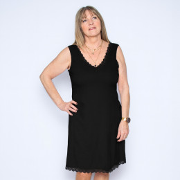 fond de robe, combinaison en coton noir, FANNY