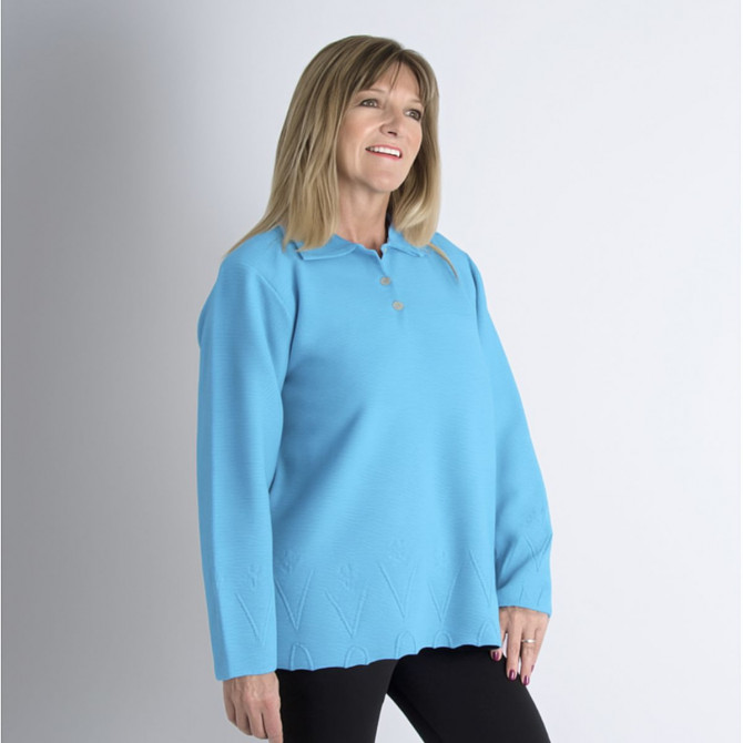 Pull manches longues PAULINA ciel