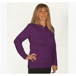 Pull senior femme PAULINE col polo violet