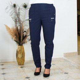 Pantalon femme senior à taille élastiquée PARFAITE marine