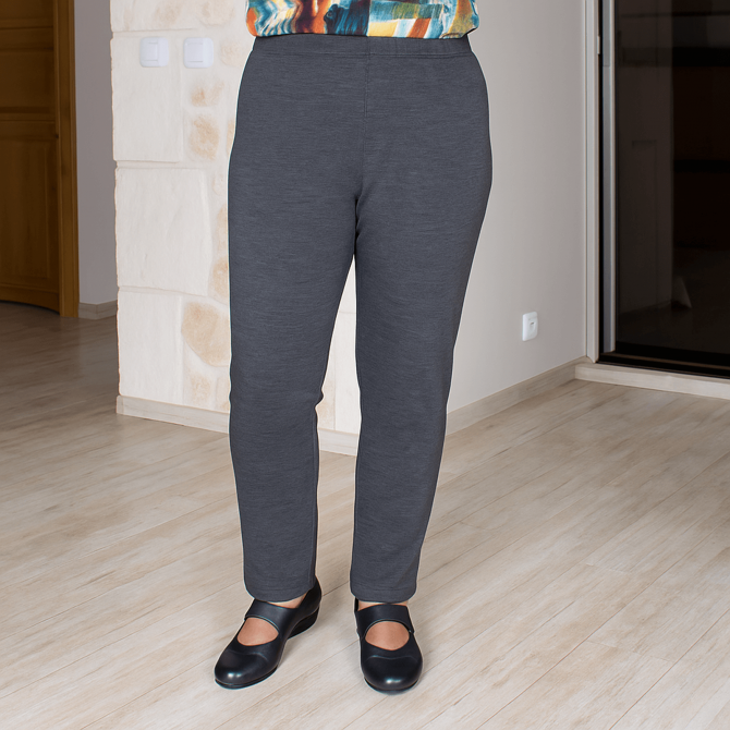 Legging molleton à taille élastique LYSIANE gris