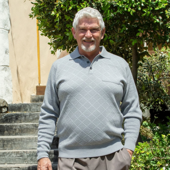 Pull col polo Panxo gris clair