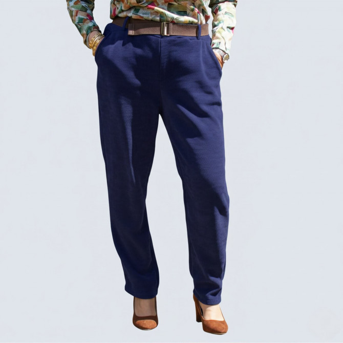 Pantalon côtelé femme senior POEMA marine