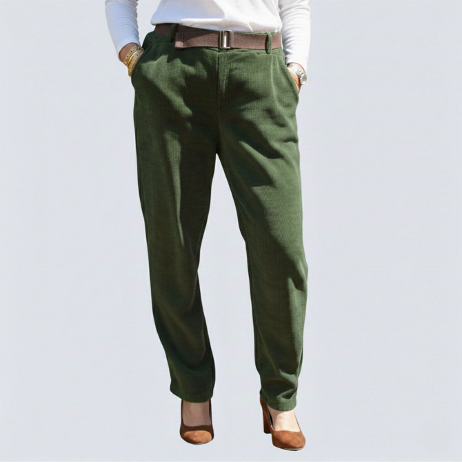 Pantalon côtelé femme senior POEMA kaki