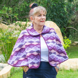 Cape polaire femme agée LEA bleue