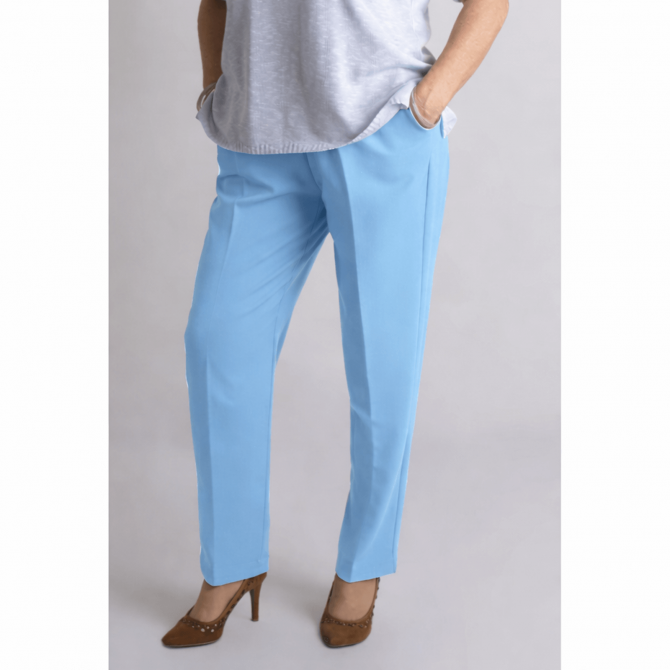 Pantalon taille élastique femme senior PATRICIA ciel pas cher et élégant