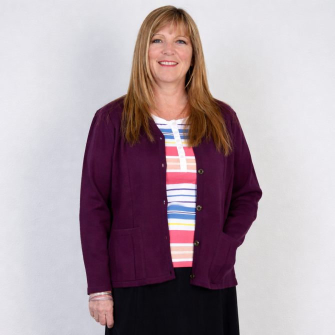 Gilet Garance acrylique prune