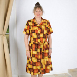 Robe femmes senior soldes pas cher RITA marron