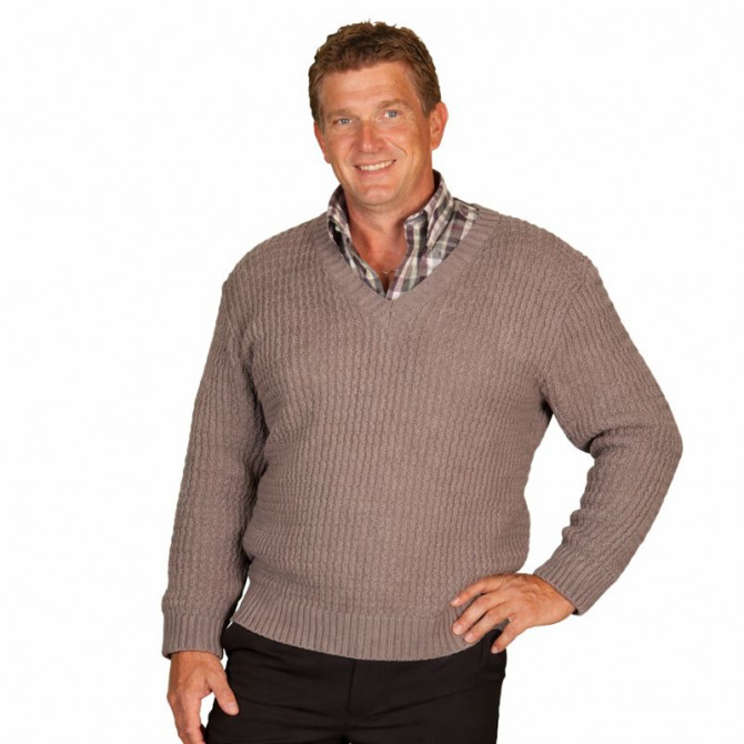 PRESTON pull taupe homme senior soldes