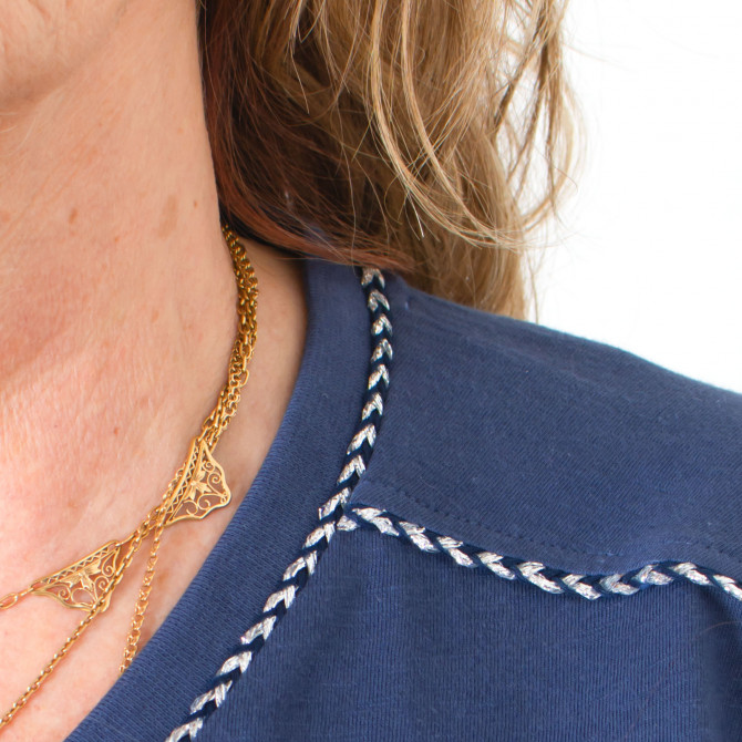 zoom galon épaule t-shirt TALIA