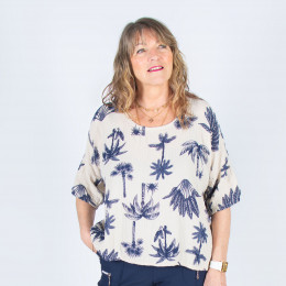 Tunique femme senior Texana bleu