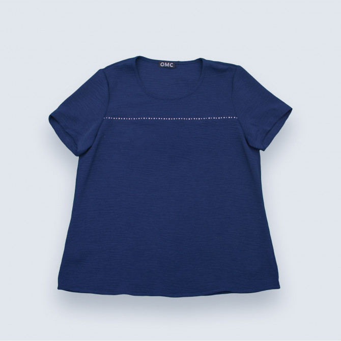Tee shirt femme senior polyester TOURKIA marine
