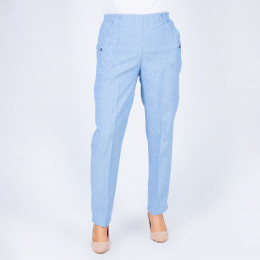 Pantalon taille élastiquée PAGODE ciel femme senior