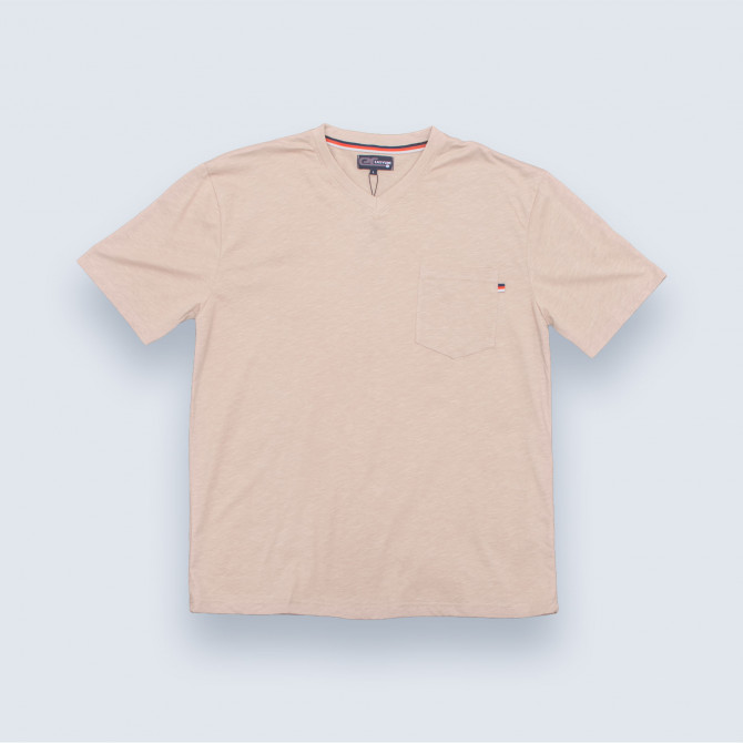 T-shirt homme senior coton TIGANA beige