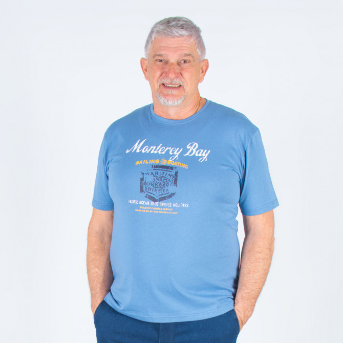 T shirt homme senior floqué ciel TEOFIL