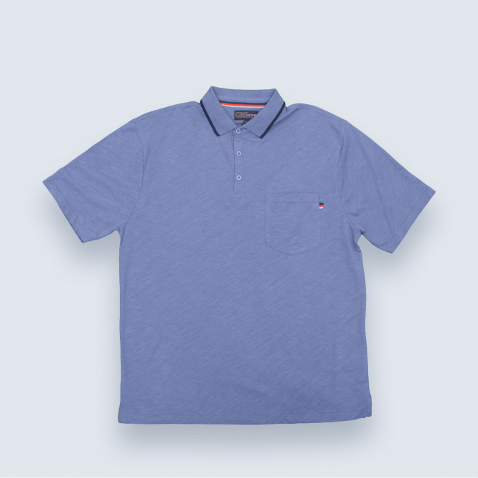 Polo coton uni homme senior PIXEL bleu