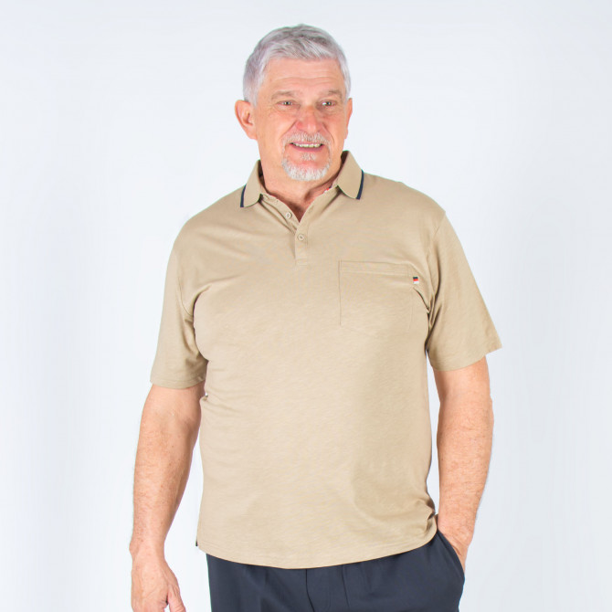 Polo coton uni homme senior PIXEL beige