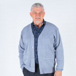 Gilet homme senior bouton GASTON gris