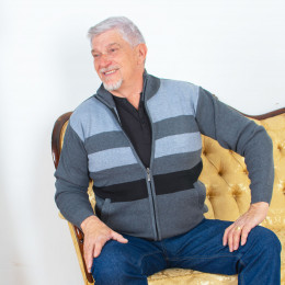 Gilet homme senior zippé GIANI Anthracite