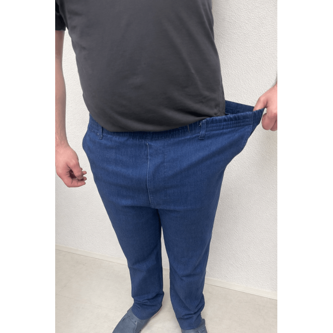 Pantalon jean à braguette et taille élastique JOEL