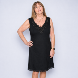 fond de robe, combinaison en coton noir, FANNY
