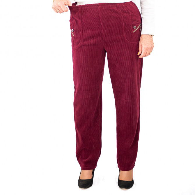Pantalon velours femme seniors Perdy taille élastique