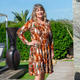 Robe évasée à pans extensible Roxine
