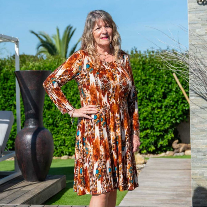Robe évasée à pans extensible Roxine