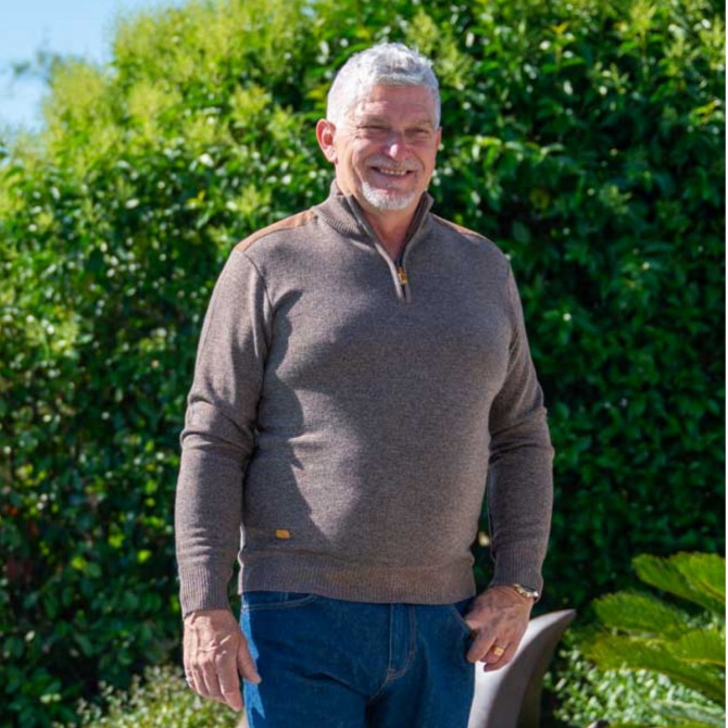 pull col zippé homme senior PRACTIS