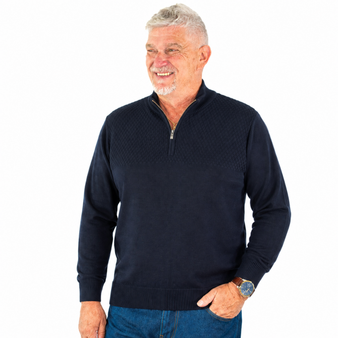 Pull homme senior col montant PRIGEANT