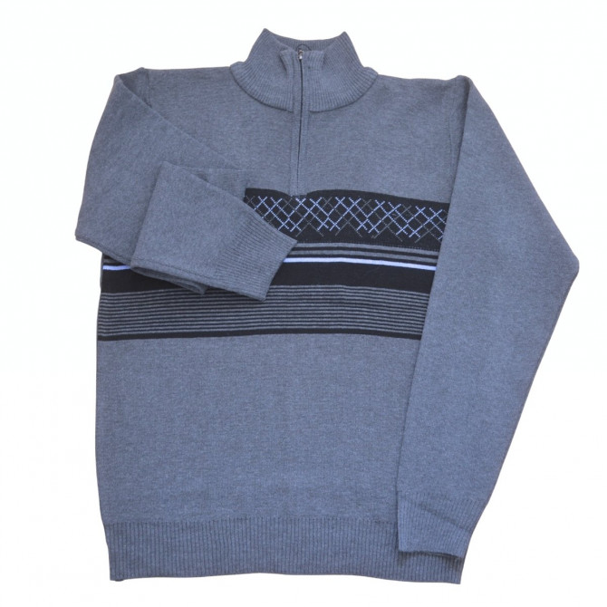 pull col zippé homme senior PITCH anthracite