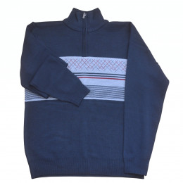 pull col zippé homme senior PITCH gris