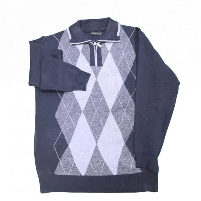 pull homme senior col zippé PROSE marine